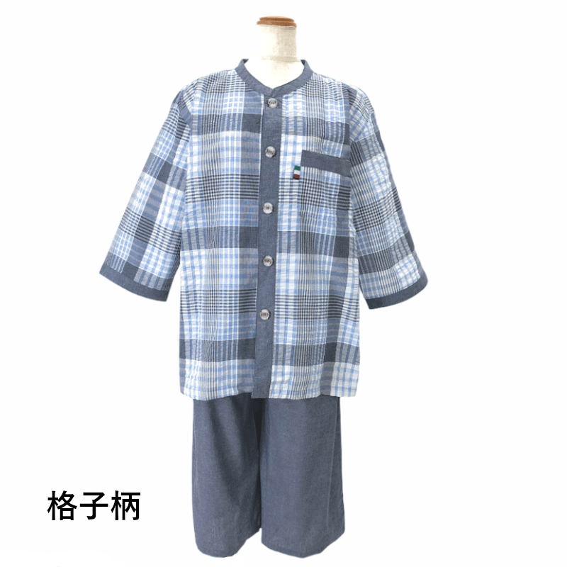 大きめボタンパジャマ(7分袖・7分丈)(紳士)