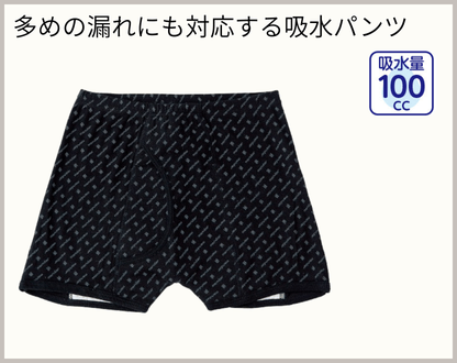 100cc吸収 安心快適プリントニットトランクス(紳士)