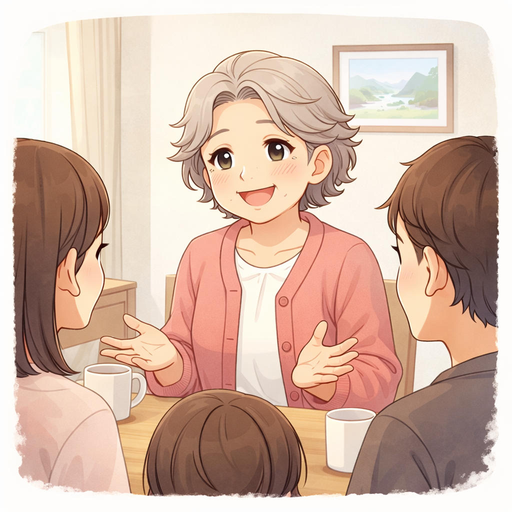 �Ƒ��Ƃ̉�b���y���ޏ���