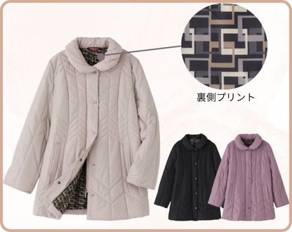 中綿丸衿コート