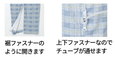 ���t�@�X�i�[�̂悤�ɊJ�B�㉺�t�@�X�i�[�Ȃ̂Ń`���[�u��ʂ���B